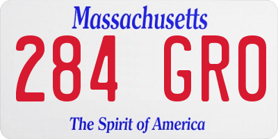 MA license plate 284GR0