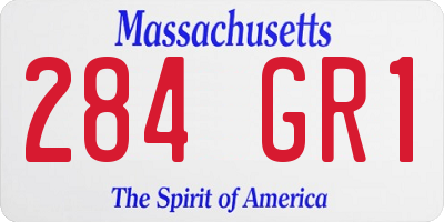 MA license plate 284GR1