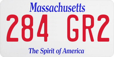 MA license plate 284GR2