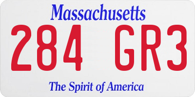 MA license plate 284GR3