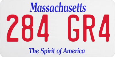MA license plate 284GR4