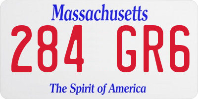 MA license plate 284GR6
