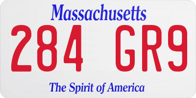 MA license plate 284GR9