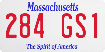 MA license plate 284GS1