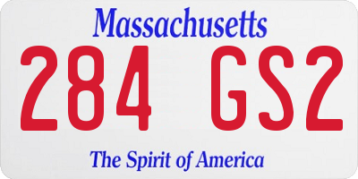 MA license plate 284GS2