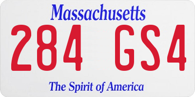 MA license plate 284GS4