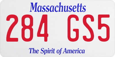 MA license plate 284GS5