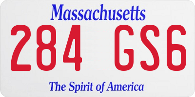 MA license plate 284GS6