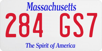 MA license plate 284GS7