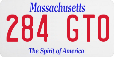 MA license plate 284GT0