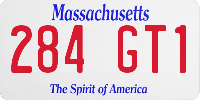 MA license plate 284GT1