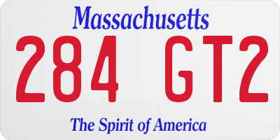 MA license plate 284GT2