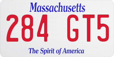 MA license plate 284GT5