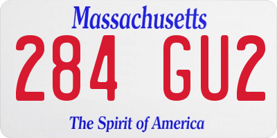 MA license plate 284GU2