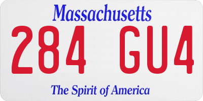 MA license plate 284GU4