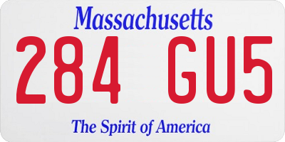 MA license plate 284GU5