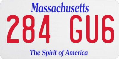 MA license plate 284GU6