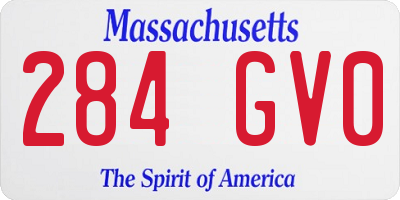 MA license plate 284GV0