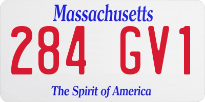 MA license plate 284GV1