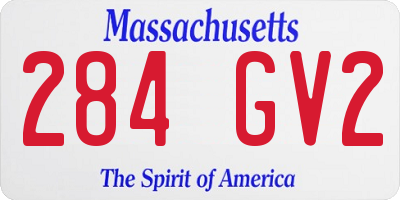 MA license plate 284GV2