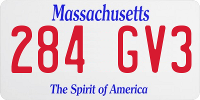 MA license plate 284GV3