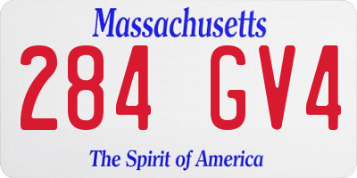 MA license plate 284GV4