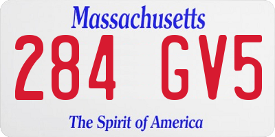 MA license plate 284GV5