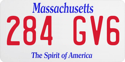 MA license plate 284GV6