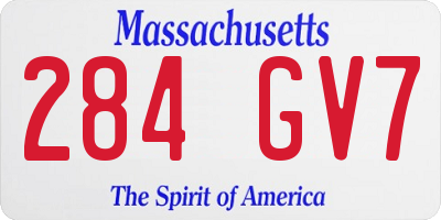 MA license plate 284GV7