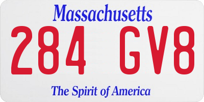 MA license plate 284GV8