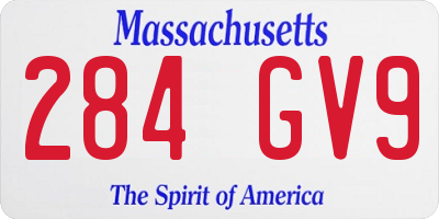 MA license plate 284GV9