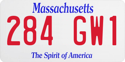 MA license plate 284GW1
