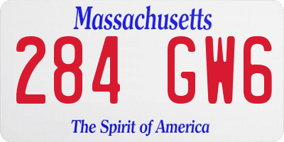 MA license plate 284GW6