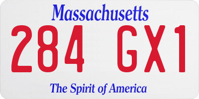 MA license plate 284GX1