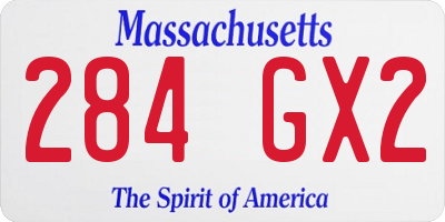 MA license plate 284GX2