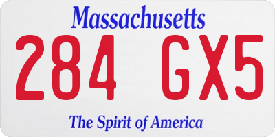 MA license plate 284GX5