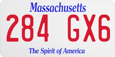 MA license plate 284GX6