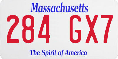MA license plate 284GX7