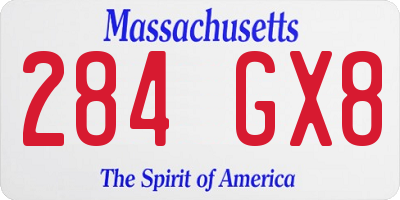 MA license plate 284GX8