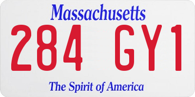MA license plate 284GY1
