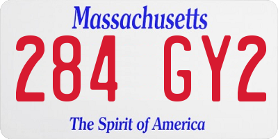 MA license plate 284GY2