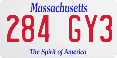 MA license plate 284GY3