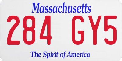 MA license plate 284GY5
