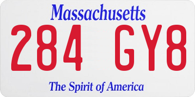 MA license plate 284GY8