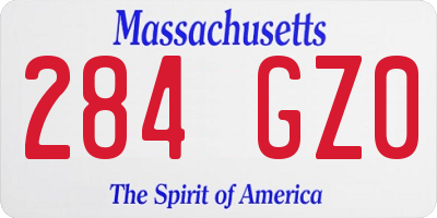 MA license plate 284GZ0