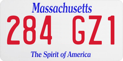 MA license plate 284GZ1