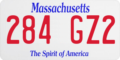 MA license plate 284GZ2