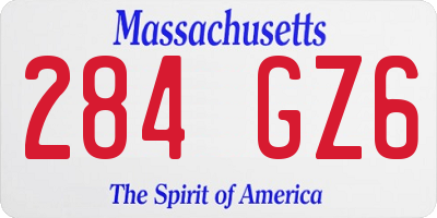 MA license plate 284GZ6