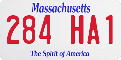 MA license plate 284HA1