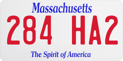 MA license plate 284HA2